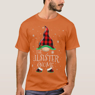 T-shirt Red Plaid Lil Sister Gnome Famille Noël Pa