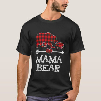 T-shirt Red Plaid Mama Bear One Cube Correspondant Buffalo