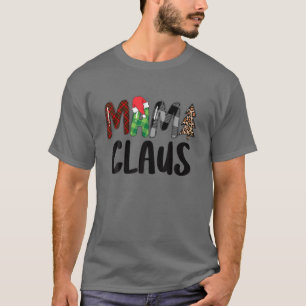 T-shirt Red Plaid Mama Claus Santa Xmas Family Matching Ch