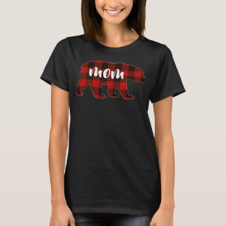 T-shirt Red Plaid Maman Buffalo Correspondant Famille Mama