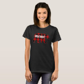 T-shirt Red Plaid Meme Bear Matching Family Buffalo Christ (Devant entier)