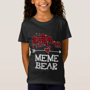 T-Shirt Red Plaid Mème Ours Buffalo Famille Mama Pajama Ch