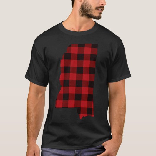 T-shirt Red Plaid Mississippi Oversized (Devant)