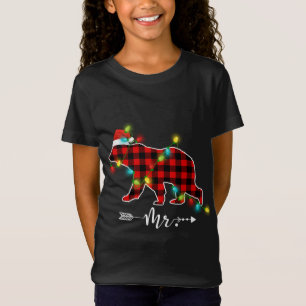 T-Shirt Red Plaid MR Ours Noël correspondant Pyjama Famill
