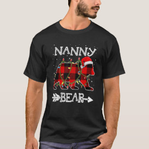 T-shirt Red Plaid Nanny Bear Christmas