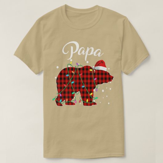 T-shirt Red Plaid Papa Bear Matching Buffalo Pajama Appare (Design devant)