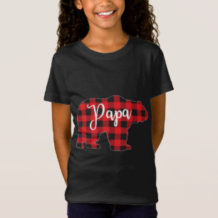 T-Shirt Red Plaid Papa Ours Correspondant Pajama Family Bu