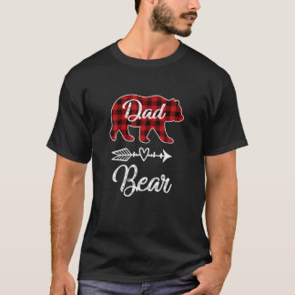 T-shirt Red Plaid Papa Ours Tee Correspondance Pajama Fami