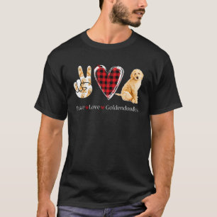 T-shirt Red Plaid-Peace Love Goldendoodles