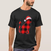 T-shirt Red Plaid Père Noël Noël Chat Kitten Chat Lover Pa (Devant)