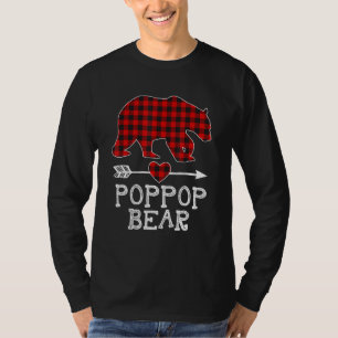 T-shirt Red Plaid Poppop Bear Correspondant Pyjama Famille