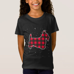 T-Shirt Red Plaid Scottie Christmas Correspondante Buffalo