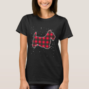 T-shirt Red Plaid Scottie Christmas Correspondante Buffalo