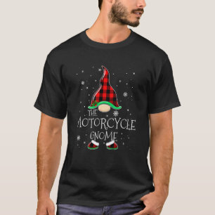 T-shirt Red Plaid The Motorcycle Gnome Funny Family Christ