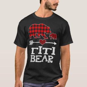 T-shirt Red Plaid Titi Bear One Cube Correspondant Buffalo