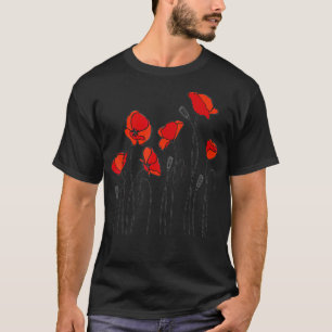T-shirt Red Poppy flower, Red Botanical Poppies, Poppy 