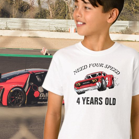 T-shirt Red Race Car fête d'anniversaire
