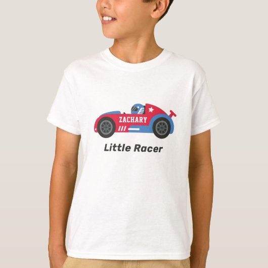 T-shirt Red Race Car Petit Racer Garçon Personnalisé (Devant)