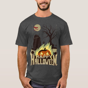 T-SHIRT RED RAVEN HORROR ART LONESOME SKELETONS HAPPY HALL
