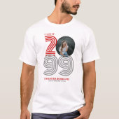 T-shirt Red Retro Big Numbers Classe de photo senior (Devant)