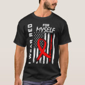 T-shirt Red Ribbon Myself Me Heart Disease Awareness Ameri (Devant)