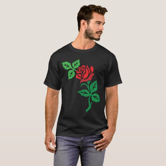 T-shirt Red Rose Flower Design – Classic Floral Beauty (Devant entier)