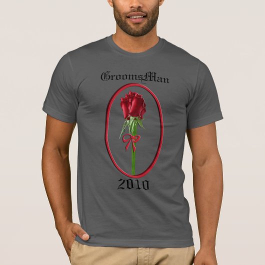 T-shirt Red Rose Groomsman Année Changement (Devant)