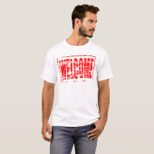 T-shirt Red rubber stamp effect Welcome (Devant entier)