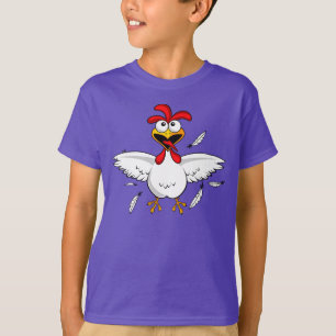 T-shirt Red Shirt Funny Crazy Cartoon Chicken