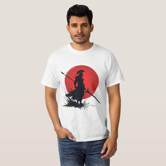 T-shirt Red Sun Samurai inspiré Tee (Devant entier)