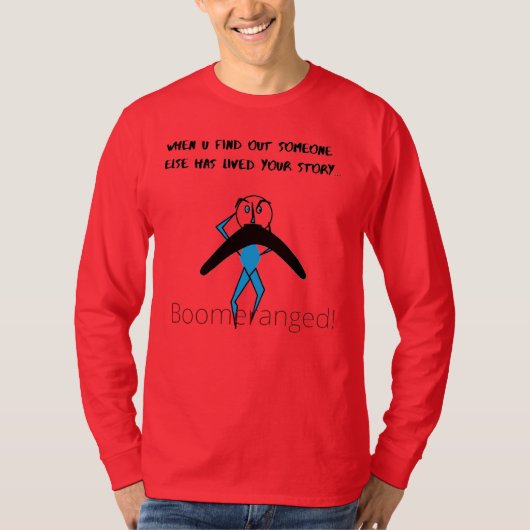 T-shirt Red 'That's My Story' Long Sleeve Boomeranged (Devant)