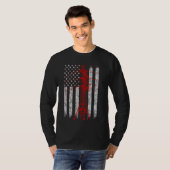 T-shirt Red Transmission Tower American Flag Lineman Elect (Devant entier)