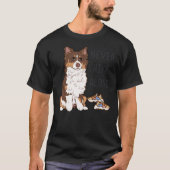T-shirt Red tri Australian Shepherd - JAMAIS RANGER SEUL C (Devant)
