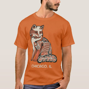 T-shirt Red Tribal De Chicago Art Artiste Amérindien