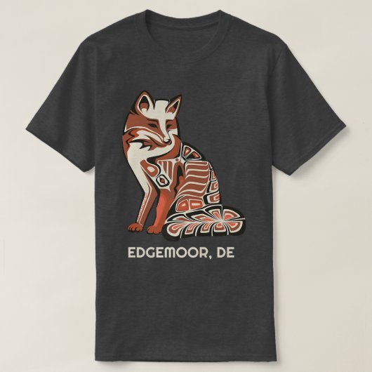 T-shirt Red Tribal Fo Edgemoor Native American Artwork Sty (Design devant)