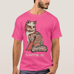 T-shirt Red Tribal Fox Clayton Native American Artwork Sty