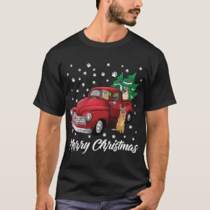 T-shirt Red Truck Merry Christmas Tree German Shepherd chi