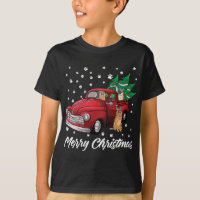 Red Truck Merry Christmas Tree German Shepherd chi