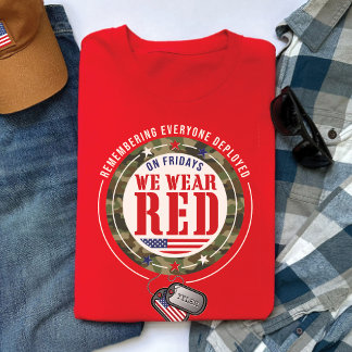 T-shirt RED VENDREDI Militaire Famille Soldat Nom Chien Ta