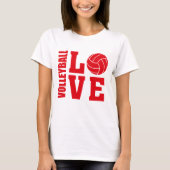 T-shirt Red Volleyball Love, Volleyball (Devant)