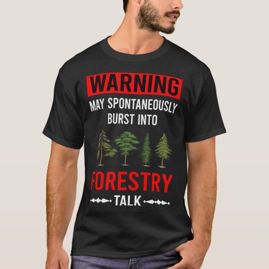 T-shirt Red Warning Forestry (Devant)