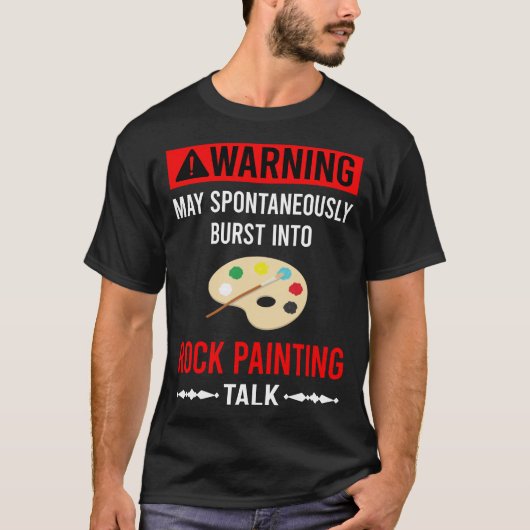 T-shirt Red Warning Rock Peinture Rocks (Devant)