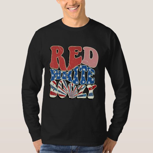 T-shirt Red White And Boozy 4th Of July Drinking Crew Part (Devant)