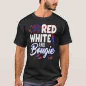 T-shirt Red White And Bougie 4th Of July American Independ (Devant)