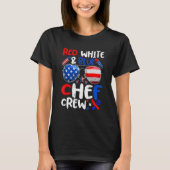 T-shirt Red White Blue Chef Crew American Flag Femmes Homm (Devant)