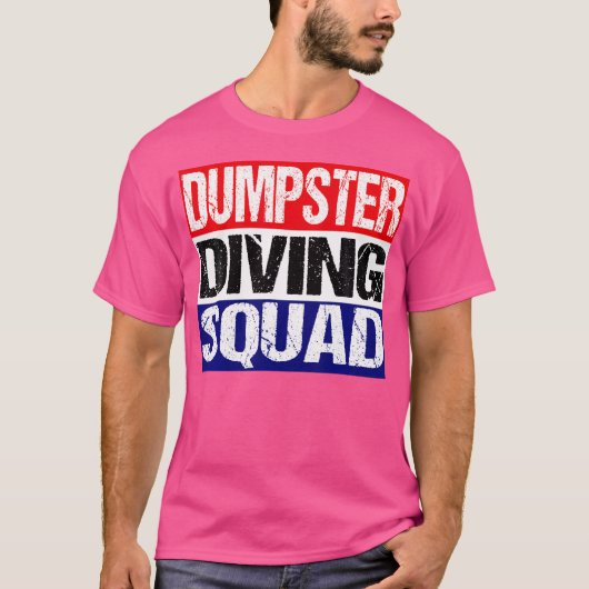 T-shirt Red White Blue Dumpster Divad Squad (Devant)