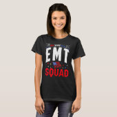 T-shirt Red White Blue EMT Squad 4 juillet Urgence Médica (Devant entier)
