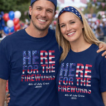 Red White Blue Fireworks 4th of July Family Crew