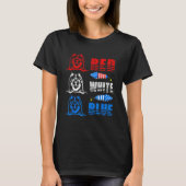 T-shirt Red White Blue Three Cute Chow Chow 4th July Ameri (Devant)