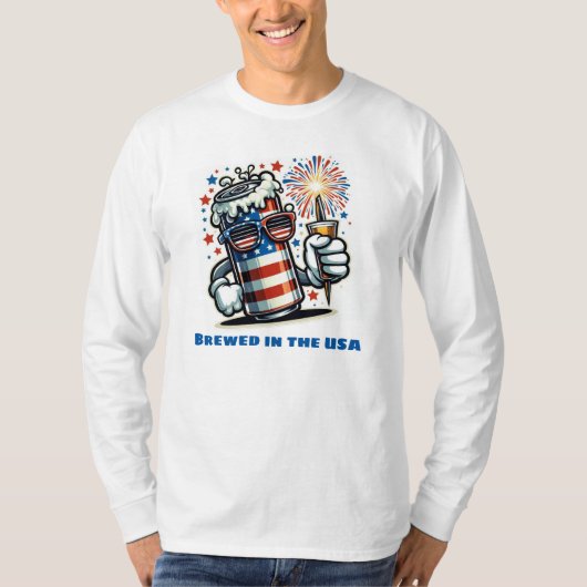T-shirt Red, White & Brew – Funny 4th of July Beer Lover (Devant)